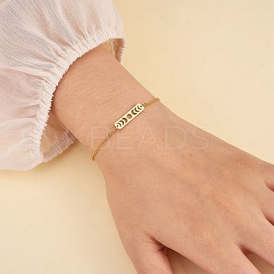 12Pcs 4 Style Brass Moon Phase Bar Links & Charms KK-SZ0005-45-1