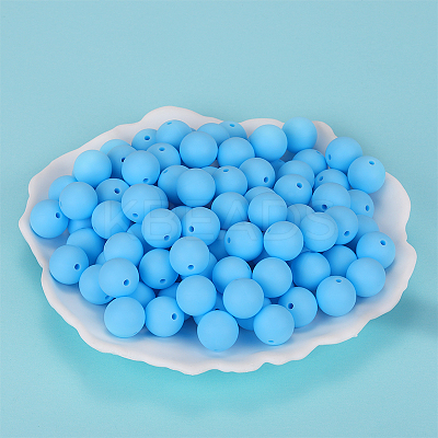 Round Silicone Focal Beads SI-JX0046A-16-1
