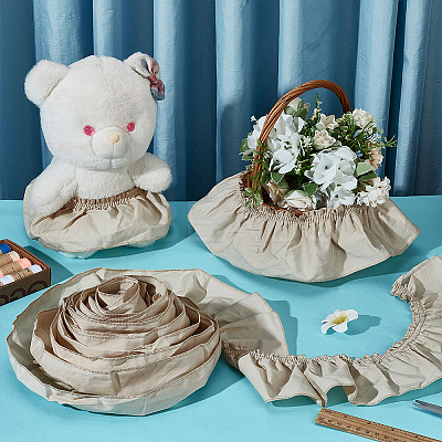 Cotton Pleated Lace Trim Ribbon OCOR-WH0097-25A-1