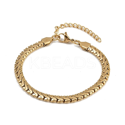 304 Stainless Steel Link Chain Bracelets for Women BJEW-Z143-18G-1