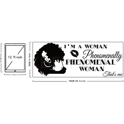 Rectangle with Word PVC Wall Stickers DIY-WH0228-186-1
