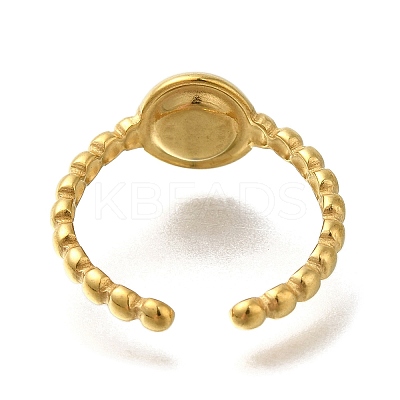 Ion Plating(IP) 304 Stainless Steel Open Cuff Ring Components RJEW-U017-10G-1