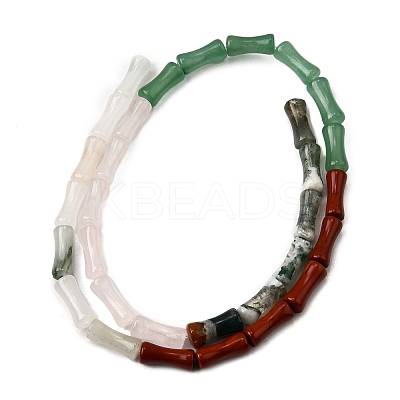 Natural Rose Quartz & Green Aventurine & Red Jasper & Indian Agate & Quartz Crystal Beads Strands G-F801-D-01-1