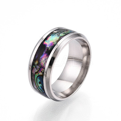 201 Stainless Steel Wide Band Finger Rings RJEW-T005-6-07-1