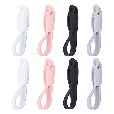 8Pcs 4 Colors Silicone Nuckle Cable Ties Reusable Self-Adhesive Headphone Cable Line Bundle AJEW-CA0004-71-1