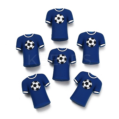 Football Theme Silicone Beads SIL-B081-01D-1