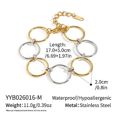 20MM 304 Stainless Steel Ring Link Chain Bracelets for Women GQ4302-2-1