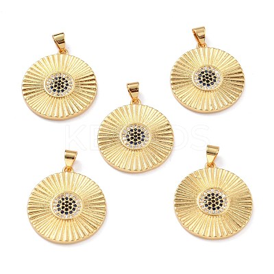 Brass Micro Pave Cubic Zirconia Pendants ZIRC-L100-054G-1