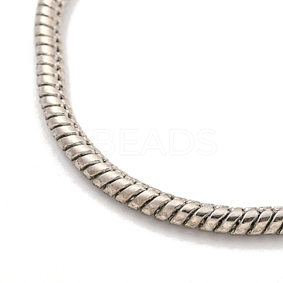 3MM Brass European Style Round Snake Chain Bracelets for Jewelry Making BJEW-G703-01P-1