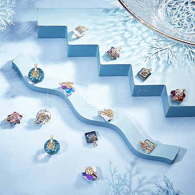 Glass Charms GLAA-SC0012-16LG-1