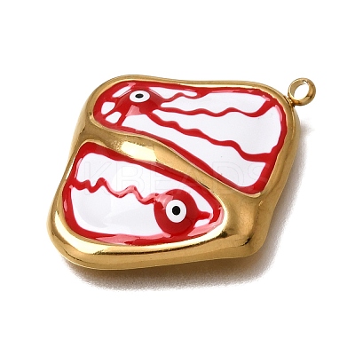 304 Stainless Steel Enamel Pendants SA-CBA27E8-07G-1