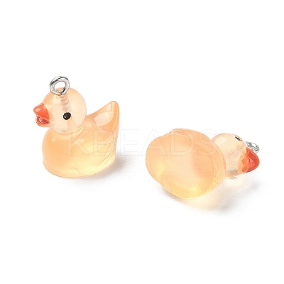 10Pcs 5 Colors Luminous Transparent Resin Pendants RESI-YW0001-38-1