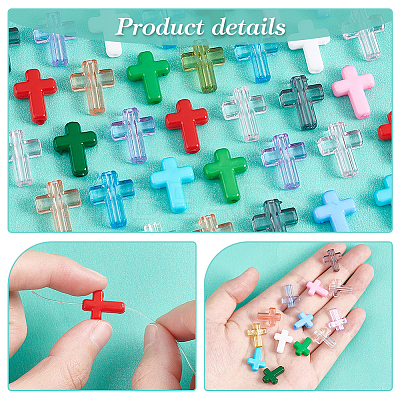 DIY Cross Beads Jewelry Making Finding Kit DIY-PH0021-24-1