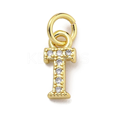 Initial Letter Brass with Cubic Zirconia Charms KK-Q814-26T-G-1