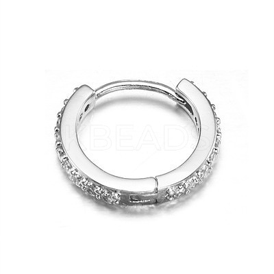 Brass Micro Pave Clear Cubic Zirconia Hoop Cartilage Earrings WG0AF68-05-1