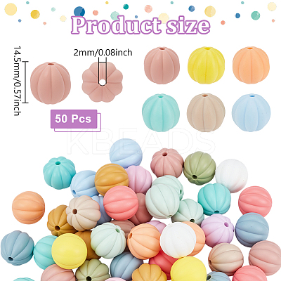 50Pcs Food Grade Silicone Focal Beads SIL-NB0001-52B-1
