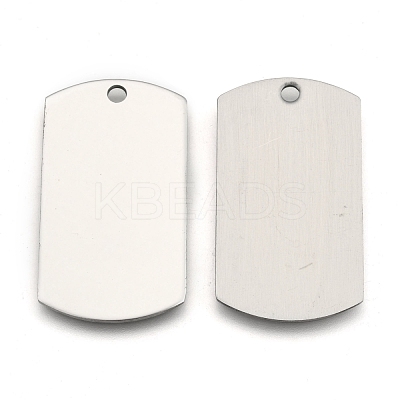Tarnish Resistant 201 Stainless Steel Rectangle Mirror Polished Finish Stamping Blank Tag Pendants STAS-S031-03-1