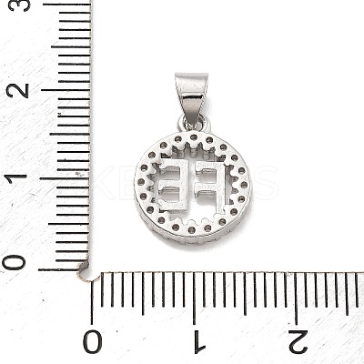 Rack Plating Brass Micro Pave Cubic Zirconia Pendants KK-D359-31P-1