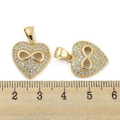Brass Micro Pave Clear Cubic Zirconia Pendants ZIRC-P113-07E-G-1