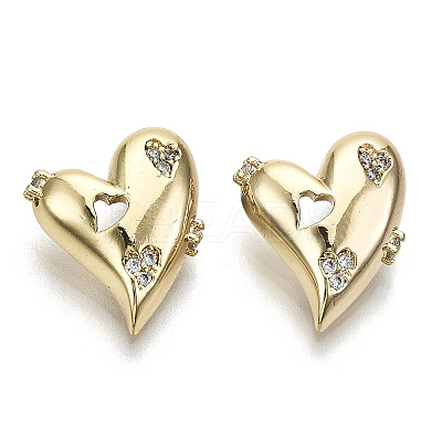 Brass Micro Pave Cubic Clear Zirconia Charms KK-N232-123-NF-1