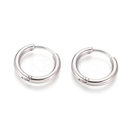 304 Stainless Steel Huggie Hoop Earrings EJEW-F111B-17mm-P-1