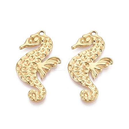 304 Stainless Steel Sea Horse Pendants STAS-T069-17G-1