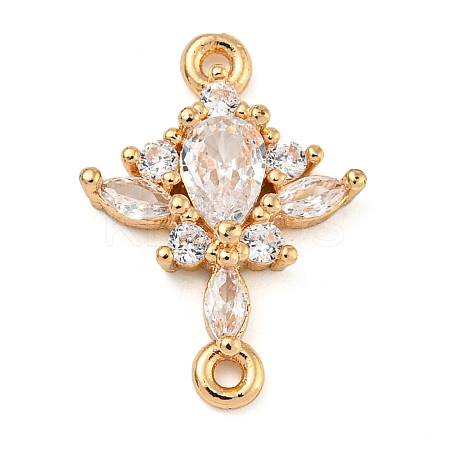 Brass Pave Clear Cubic Zirconia Connector Charms LS-ZIRC-U004-02G-02-1
