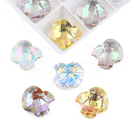 96Pcs Electroplated Transparent Glass Charms EGLA-N006-071-1