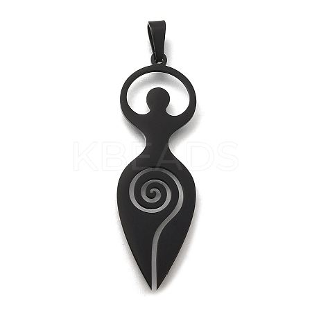 Ion Plating(IP) 304 Stainless Steel Pendants STAS-O005-06B-1