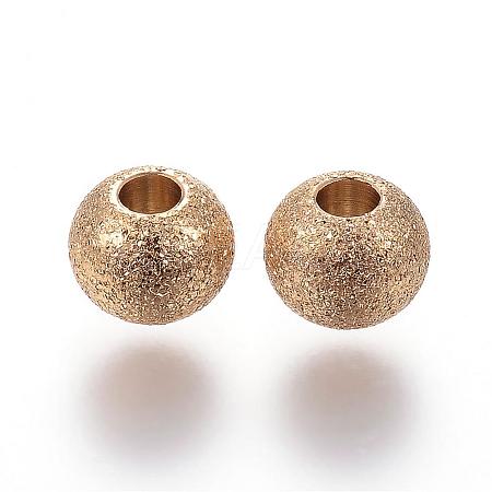 Ion Plating(IP) 304 Stainless Steel Textured Beads STAS-P108-06G-1