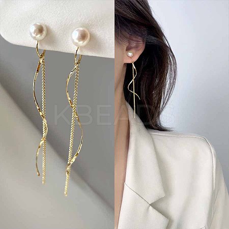 Pearl Clip-on Earrings Tassel Earrings Vintage Ear Cuff Luxury Retro Jewelry YG6221-6-1