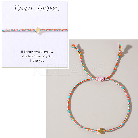 Mother's Day Adjustable Brass Bead Braided Bead Bracelets YE2550-16-1