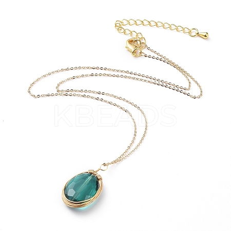 Glass Pendant Necklaces NJEW-JN02586-01-1