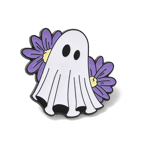 Hallowmas Ghost Enamel Lapel Pin Backs JEWB-K018-33A-EB-1