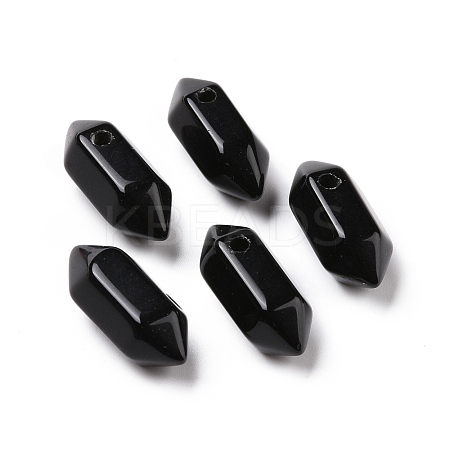 Natural Obsidian Double Terminal Pointed Pendants G-C007-02A-07-1