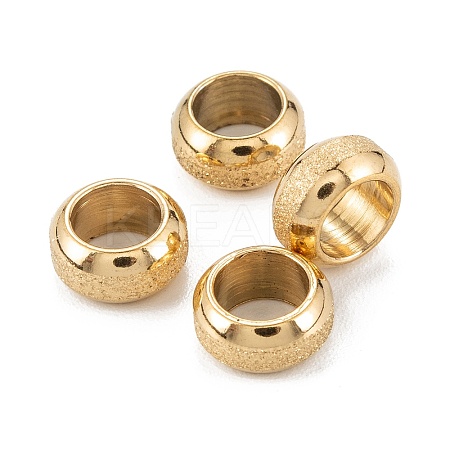 Ion Plating(IP) Frosted 201 Stainless Steel European Beads LS-STAS-B020-13G-1