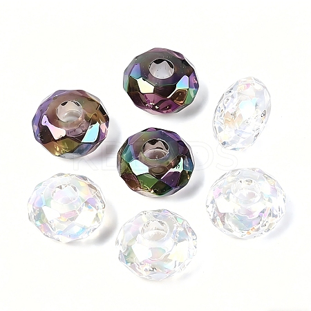 Transparent Acrylic European Beads OACR-E033-25M2-1