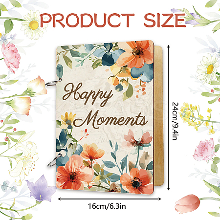Wooden 2-Ring Loose Leaf Binder Postcard Phote Album Cover DIY-WH0547-015-1