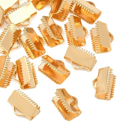 SHEGRACE Brass Ribbon Crimp Ends XGR0060G-59G-1