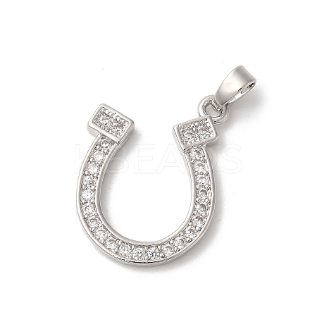 Rack Plating Brass Clear Cubic Zirconia Pendants KK-Z056-21P-1
