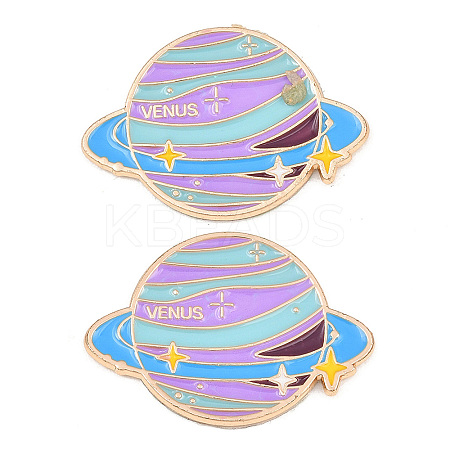 Space Planet Alloy Enamel Cabochons AL-CBA1A6F-07KCG-B-1