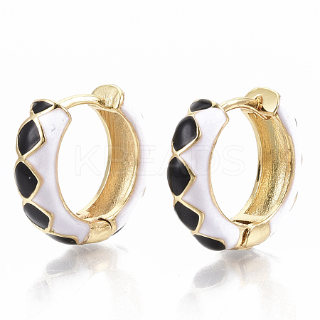 Brass Huggie Hoop Earrings EJEW-S209-05A-1