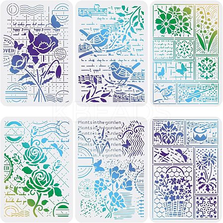 PET Plastic Drawing Painting Stencils Templates Sets DIY-WH0172-425-1