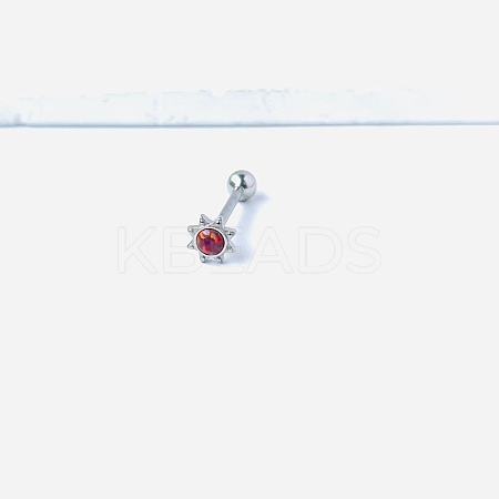 Sun 316L Surgical Stainless Steel with Synthetic Opal Tongue Rings FS-WGFD6E3-05-1