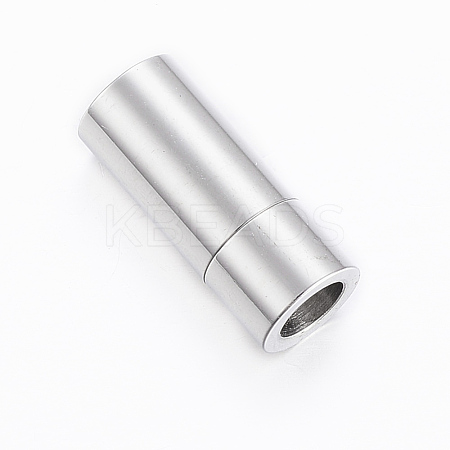 Tarnish Resistant Smooth 304 Stainless Steel Magnetic Clasps with Glue-in Ends STAS-H402-17P-5mm-1