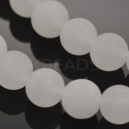 Natural White Jade Round Beads Strands G-D662-8mm-1