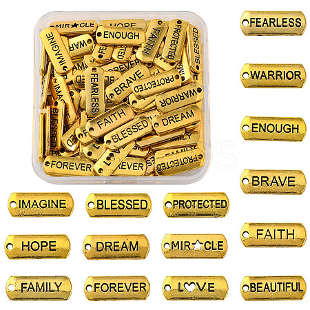 120Pcs Tibetan Style Alloy Rectangle Pendants FIND-FS0003-62-1