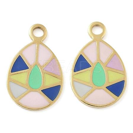 Ion Plating(IP) 304 Stainless Steel Enamel Charms STAS-U032-06G-01-1