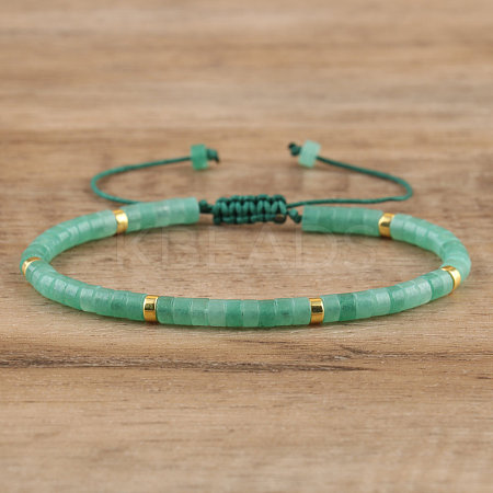 Natural Green Aventurine Beaded Braided Bracelets QH4784-3-1