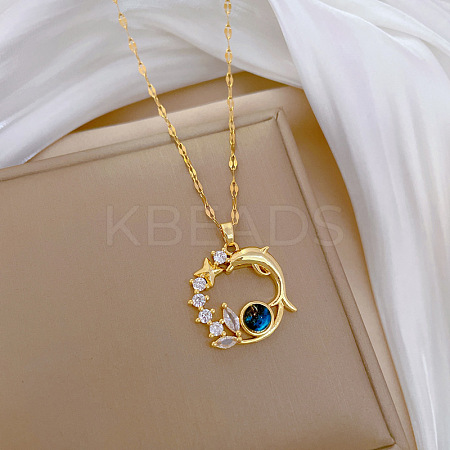 Zinc Alloy Crystal Rhinestone Pendant Necklaces WGBD940-04-1